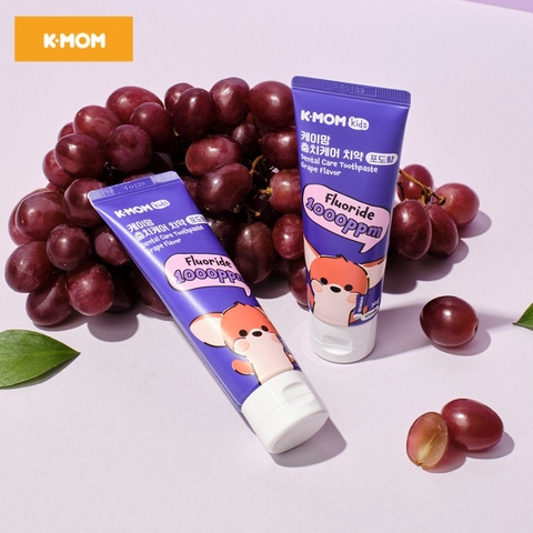 Kem đánh răng K-Mom ít Fluoride vị nho (3 - 8 tuổi)