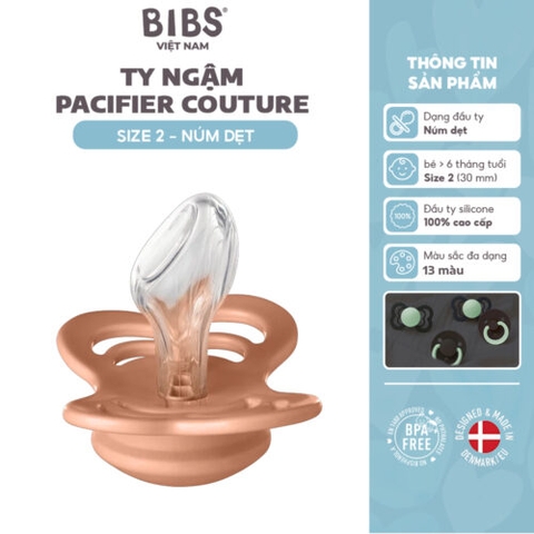 Ty ngậm núm dẹt sillicone BIBS Couture/Supreme