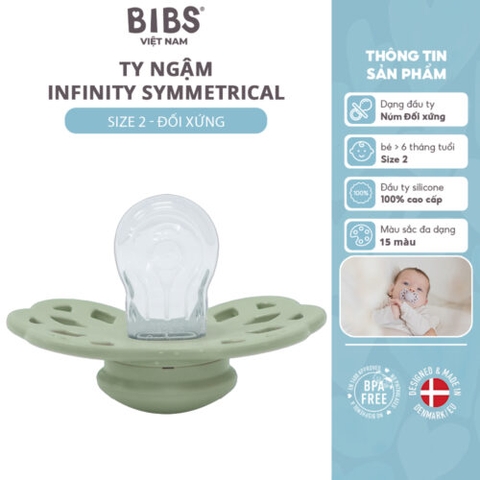 Ty ngậm núm đối xứng sillicone Infinity BIBS