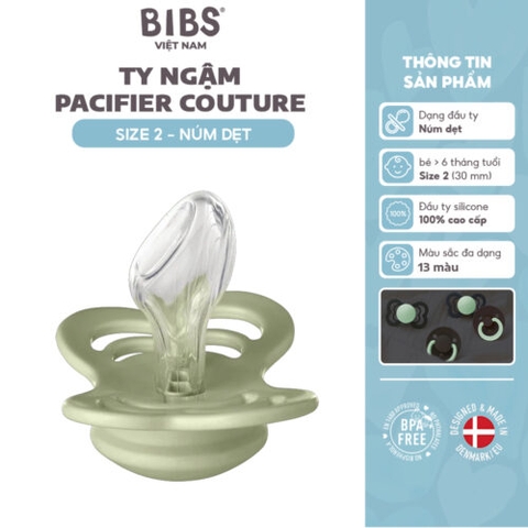 Ty ngậm núm dẹt sillicone BIBS Couture/Supreme