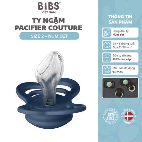 Ty ngậm núm dẹt sillicone BIBS Couture/Supreme