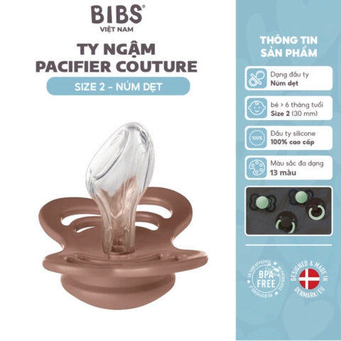 Ty ngậm núm dẹt sillicone BIBS Couture/Supreme