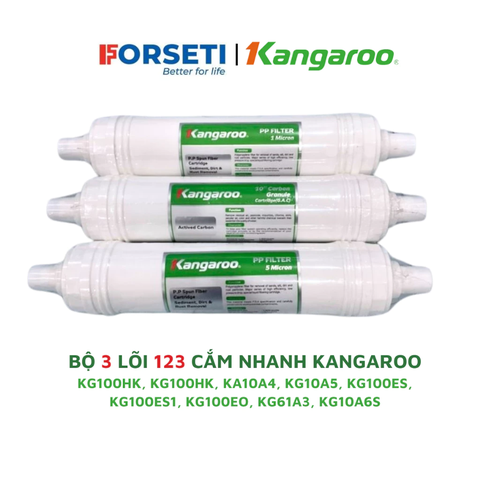 Bộ lõi lọc nước 123 Kangaroo đúc liền (Lõi HK) dùng cho model KG10A4VTU; KG100HK; KG100ES; KG100EO; KG10A4