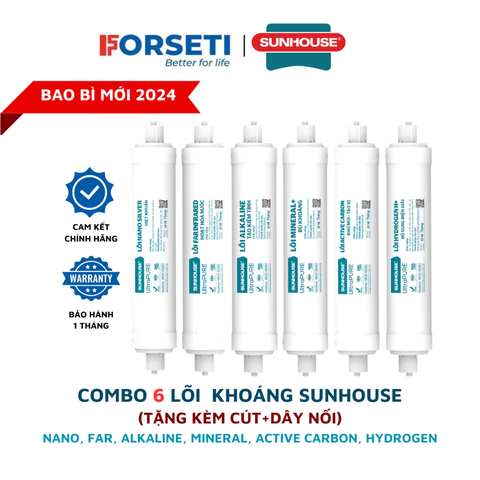 Combo 6 lõi lọc khoáng Sunhouse, lõi chức năng bổ sung khoáng, hỗ trợ cân bằng PH cho nước