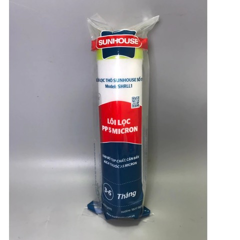 Lõi lọc số 1 Sunhouse, lõi PP 5 micron có tác dụng loại bỏ cặn bẩn có kích thước lớn hơn hoặc bằng 5 micron