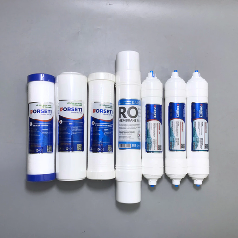 Combo 7 lõi loc nước Forseti chính hãng dùng cho máy lọc nước RO (123, RO 100GPD Hàn, 568)