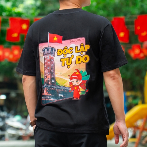 [BST Yêu nước] Áo phông cotton unisex Độc Lập Tự Do