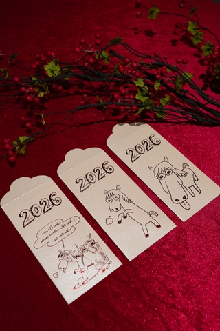 [Freeship] Set 12 Lì Xì Ép Kim Luxury Ếch Ộp x GIG Tết 2026 | Collection 