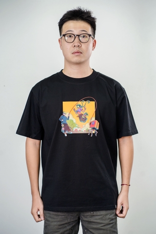 [BST Nối] Áo Phông Cotton In Hình Trò Chơi Dân Gian Nhảy Dây