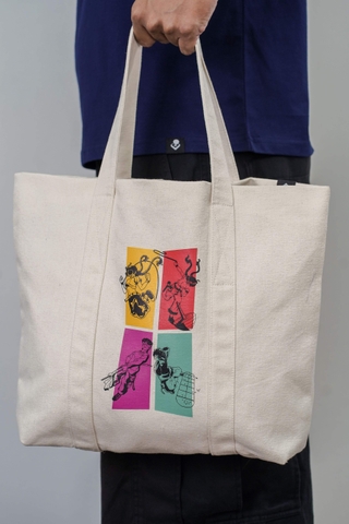 [BST Nối] Túi Tote Canvas In Hình Các Trò Chơi Dân Gian