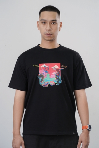 [BST Nối] Áo Phông Cotton In Hình Trò Chơi Dân Gian Cù Quay