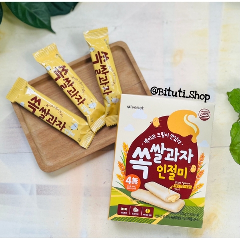 Bánh gạo nhân kem hữu cơ Ivenet Hàn Quốc cho bé ăn dặm từ 10 tháng