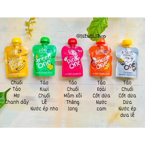 Sinh tố trái cây nghiền hữu cơ Ella Kitchen cho bé từ 6 tháng