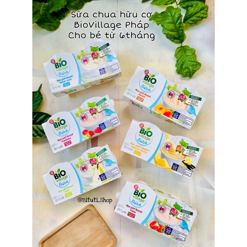 Sữa chua hữu cơ Biovillage Bébé Pháp cho bé từ 6 tháng