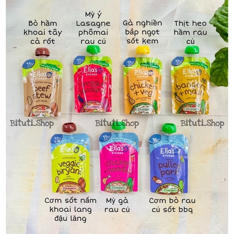 Túi dinh dưỡng hữu cơ vị mặn Ella’s Kitchen cho bé từ 7tháng