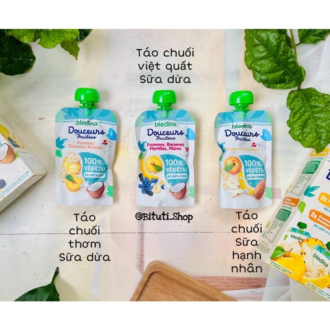 Trái cây nghiền mix sữa dừa Bledina túi 90g