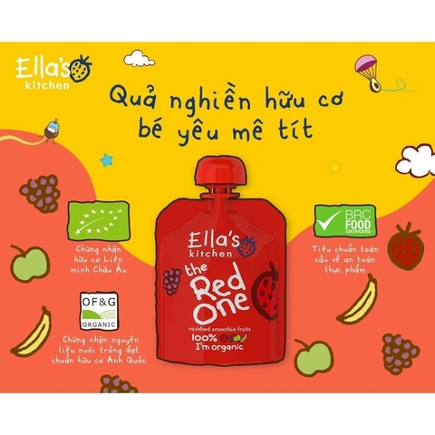 Sinh tố trái cây nghiền hữu cơ Ella Kitchen cho bé từ 6 tháng