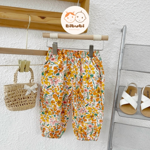 Set babydoll bé gái vải thô mềm quần hoa