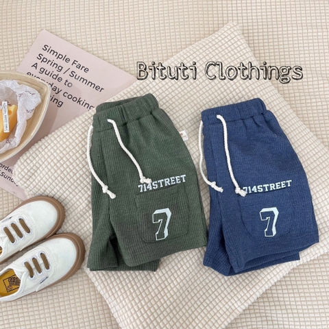 Quần đùi thun gân in số 7 Beemo