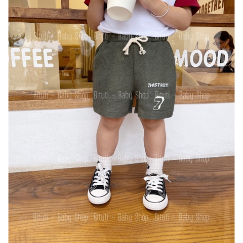 Quần đùi thun gân in số 7 Beemo