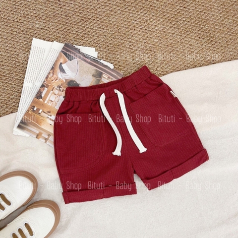 Quần đùi thun gân phối túi dây rút Beemo