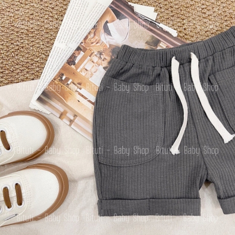 Quần đùi thun gân phối túi dây rút Beemo