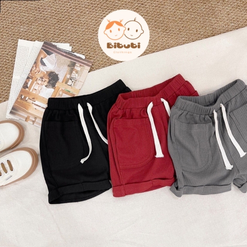 Quần đùi thun gân phối túi dây rút Beemo