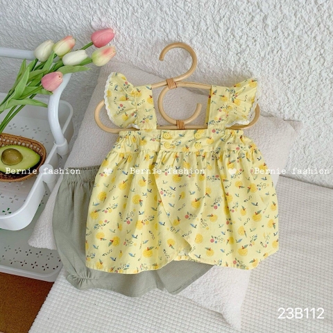 Set bé gái cánh tiên hoa nhí viền bèo BERNIE