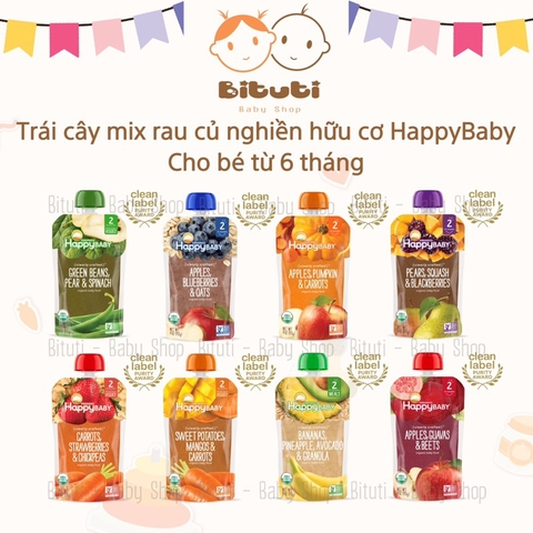 Trái cây nghiền HappyBaby 113g
