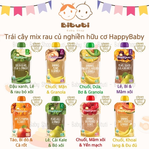 Trái cây nghiền HappyBaby 113g