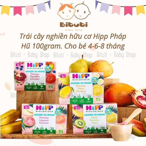 Trái cây nghiền Hipp Pháp dạng hũ