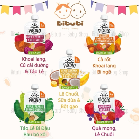 Trái cây rau củ nghiền Piccolo Anh 100gr