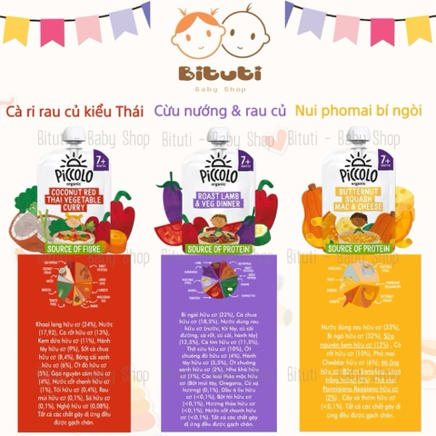 Túi dinh dưỡng vị mặn Piccolo Anh 130gr