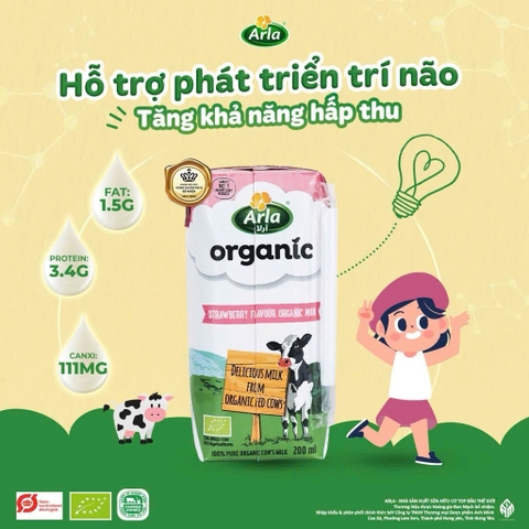 Sữa tươi hữu cơ Arla Organic hộp 200ml