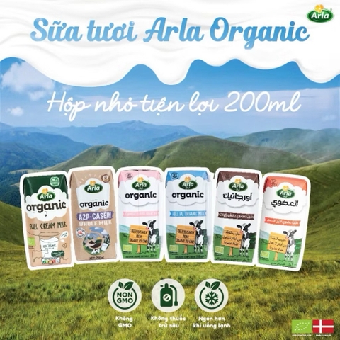 Sữa tươi hữu cơ Arla Organic hộp 200ml
