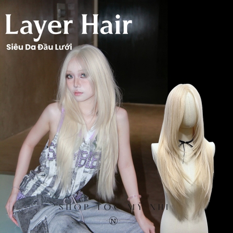 Siêu Da Đầu Lưới U SU02 Tóc Giả Mái Bay Tóc Thẳng Tự Nhiên