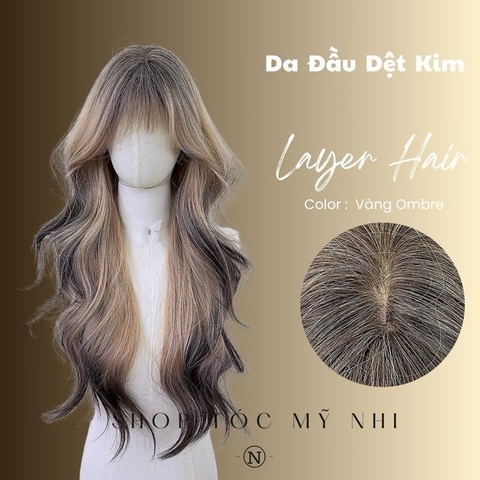Màu Vàng Nhuộm Ombre x-dk-1016 Da Đầu Dệt Kim VAT 8%