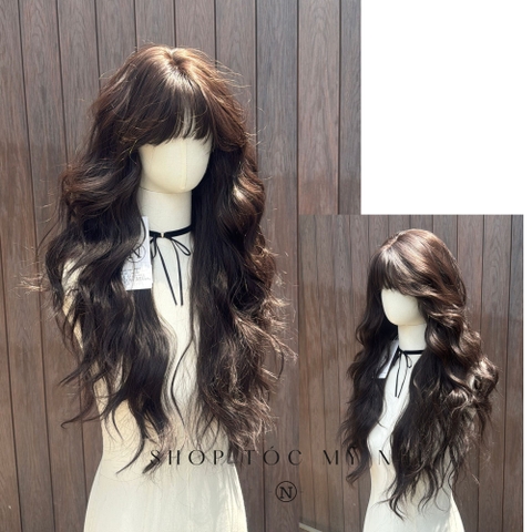 Tóc Giả Nguyên Đầu Dệt Kim Mái Thưa Cúp Xù Baby NG02 60cm