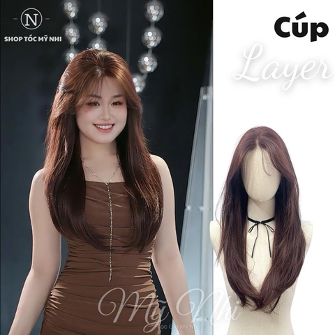 Tóc Giả Mỹ Nhi Cúp Layer Hai Mái Bay SU04 Siêu Da Đầu Lưới U (bản to) - Nữ