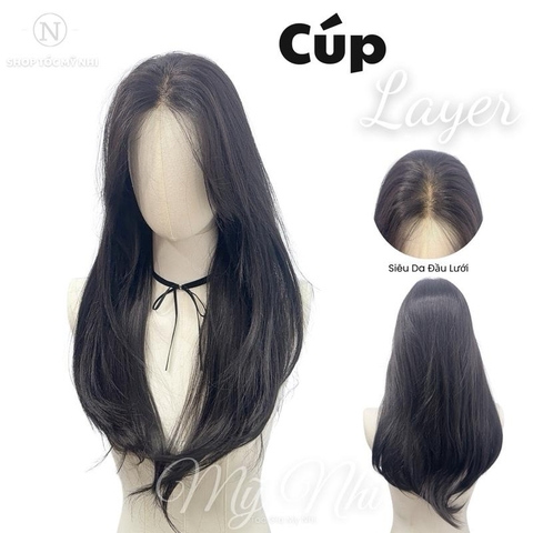 Tóc Giả Mỹ Nhi Cúp Layer Hai Mái Bay SU04 Siêu Da Đầu Lưới U (bản to) - Nữ