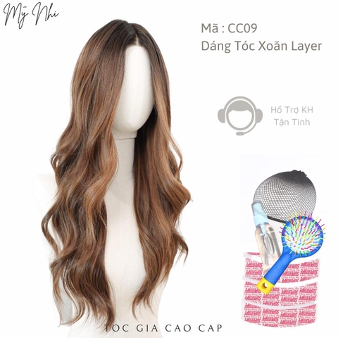 Siêu Da Đầu Cc09 Móc Lưới T Xoăn Layer Nhuộm( kèm dưỡng + lược + lưới + miếng dán)