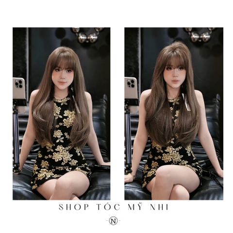 Tóc Giả  Dệt Kim Mái Thưa Cúp Layer NG03 dài 60cm