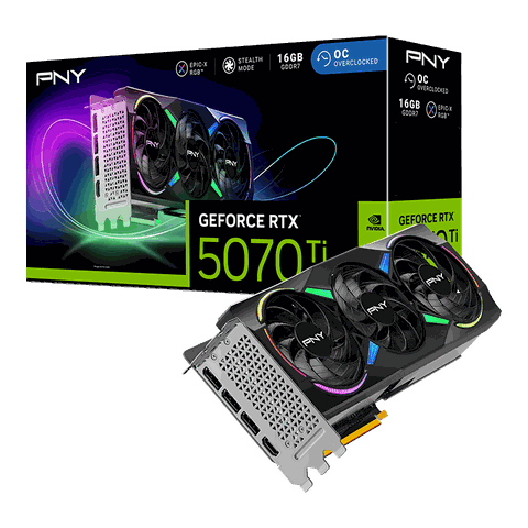 PNY GeForce RTX 5070 Ti 16GB ARGB Overclocked Triple Fan VCG5070T16TFXXPB1-O – Card đồ họa hiệu năng cao