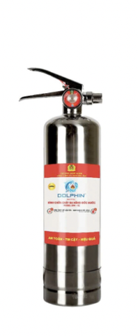 Bình chữa cháy đa năng gốc nước Dolphin vỏ Inox SUS304 (Chuyên dụng Pin Lithium)