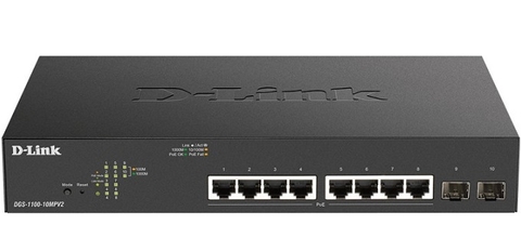 D-LINK DGS-1100-10MPV2 – SWITCH GIGABIT POE SMART MANAGED 10 CỔNG