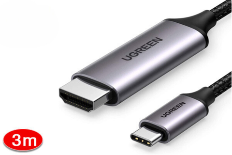 Cáp USB Type C to HDMI dài 3M Ugreen 50766 hỗ trợ 4K@60Hz | Hàng chính hãng