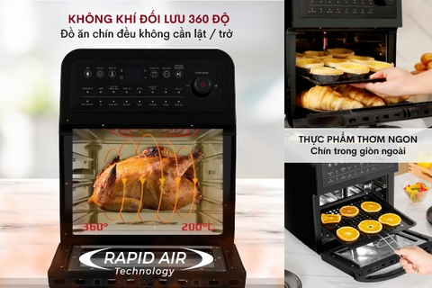 Nồi chiên không dầu Fujihome A12D 12 lít 1800W | Hàng chính hãng