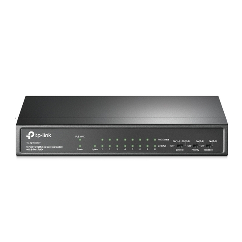 Switch TP-Link TL-SF1009P Để Bàn 9 Cổng 10/100Mbps với 8 Cổng PoE+ | Hàng chính hãng