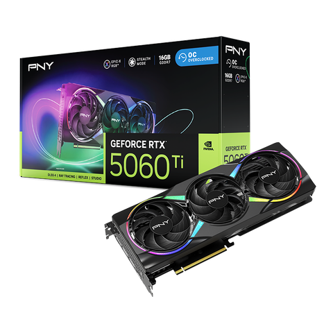 PNY GeForce RTX 5060 Ti 16GB EPIC-X RGB Overclocked Triple Fan VCG5060T16TFXXPB1-O
