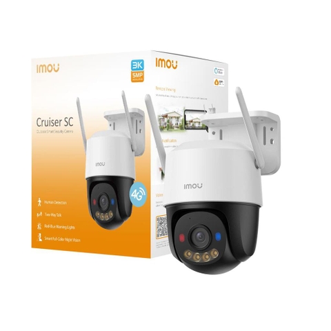 Camera Imou Cruiser SC 4G, 3MP, Tích hợp sẵn Sim Mobifone 4G, sử dụng trọn đời.